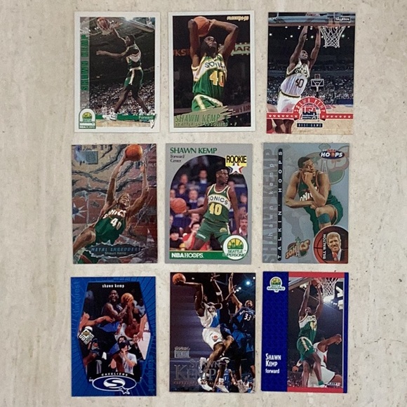 Shawn Kemp 1990 Basketball Cards Rookie NBA Hoops 279 Seattle Supersonics - Picture 15 of 16
